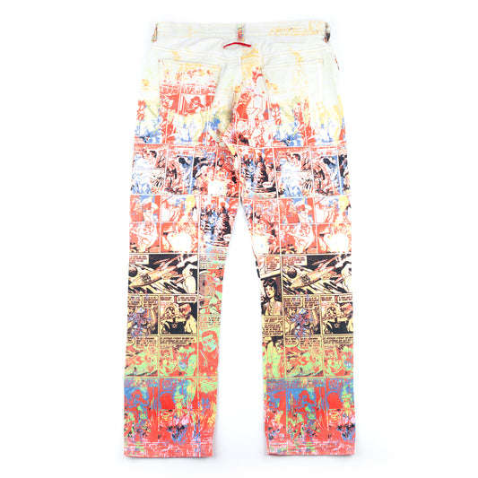 Jean Paul Gaultier Vintage Comic Colorful Print Pants (L)