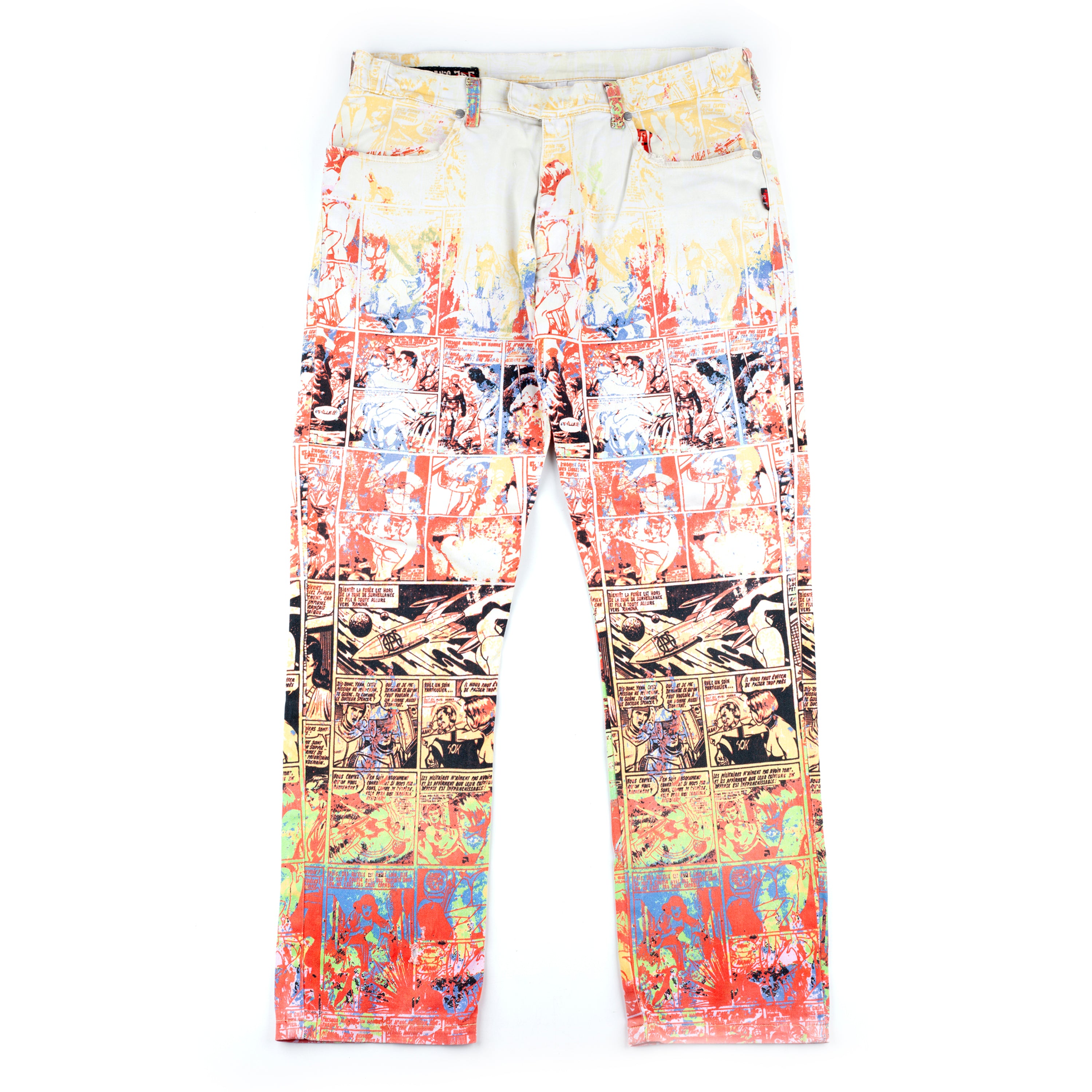 Jean Paul Gaultier Vintage Comic Colorful Print Pants (L)