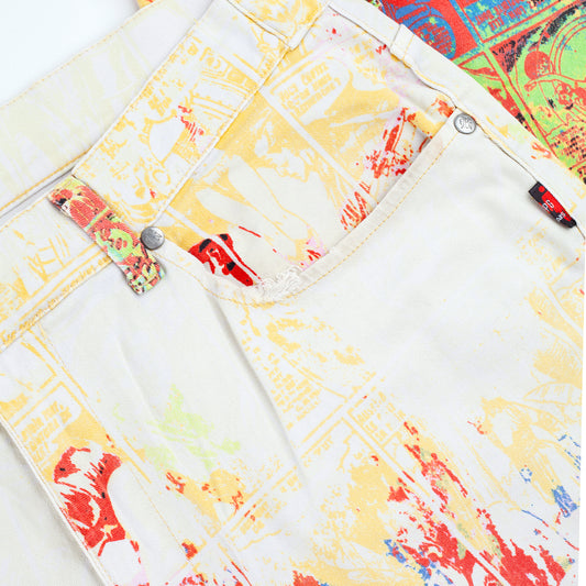 Jean Paul Gaultier Vintage Comic Colorful Print Pants (L)