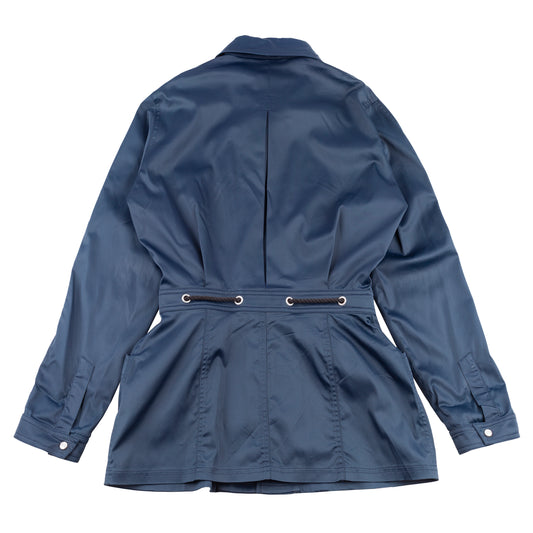 Thierry Mugler Trademark Vintage Blue Polyamide Trench Coat (M)