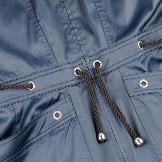 Thierry Mugler Trademark Vintage Blue Polyamide Trench Coat (M)