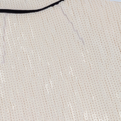 Rick Owens Runway Tecuatl 2020 Cropped Sequins White Chalk Blazer Jacket (XS/S)