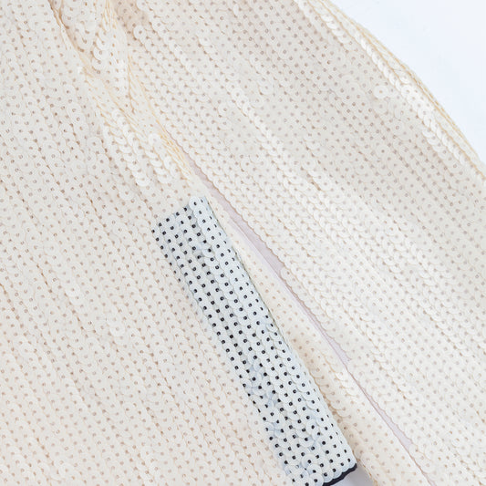 Rick Owens Runway Tecuatl 2020 Cropped Sequins White Chalk Blazer Jacket (XS/S)