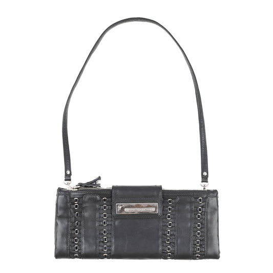 Giuseppe Zanotti Vintage Black Leather Baguette Bag