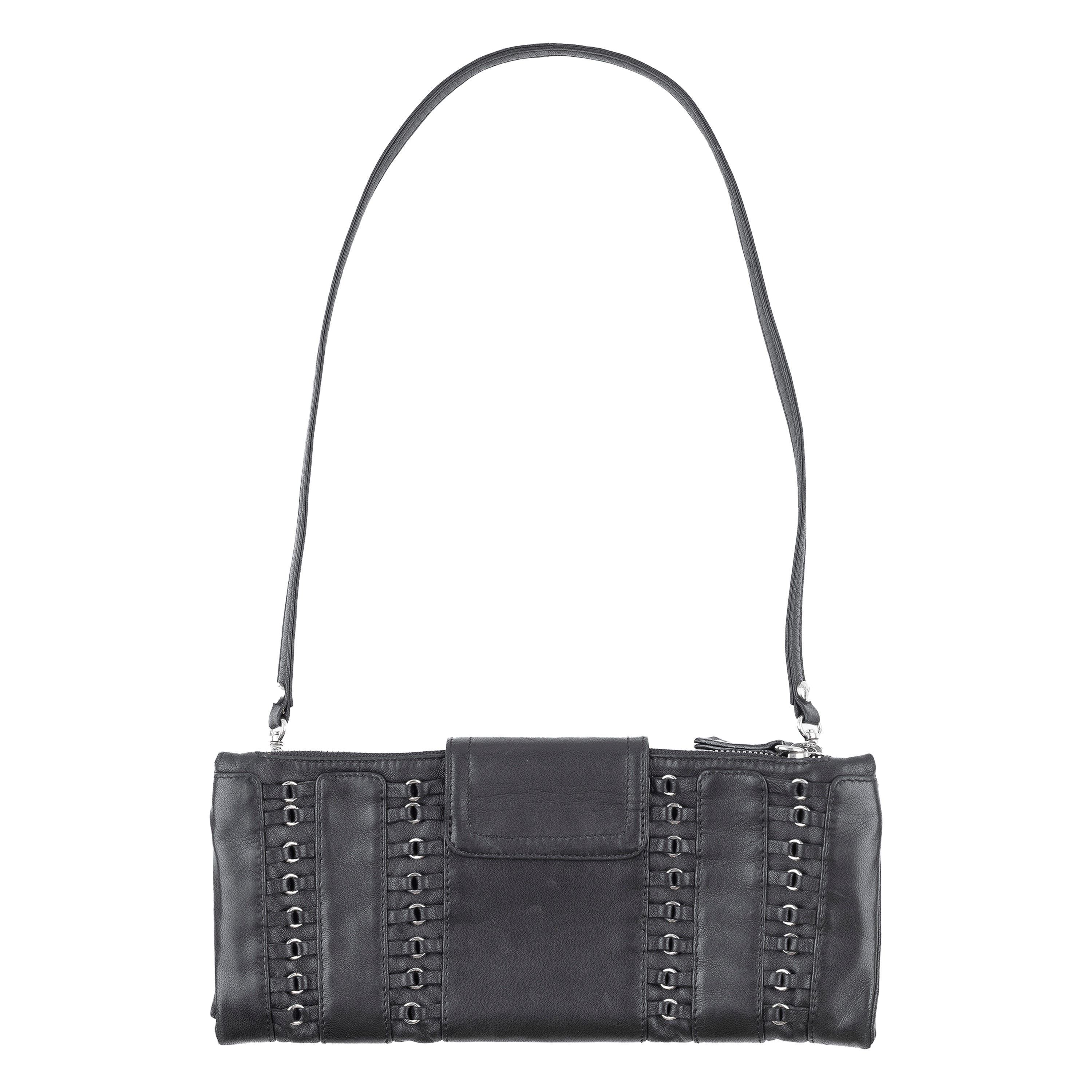 Giuseppe Zanotti Vintage Black Leather Baguette Bag