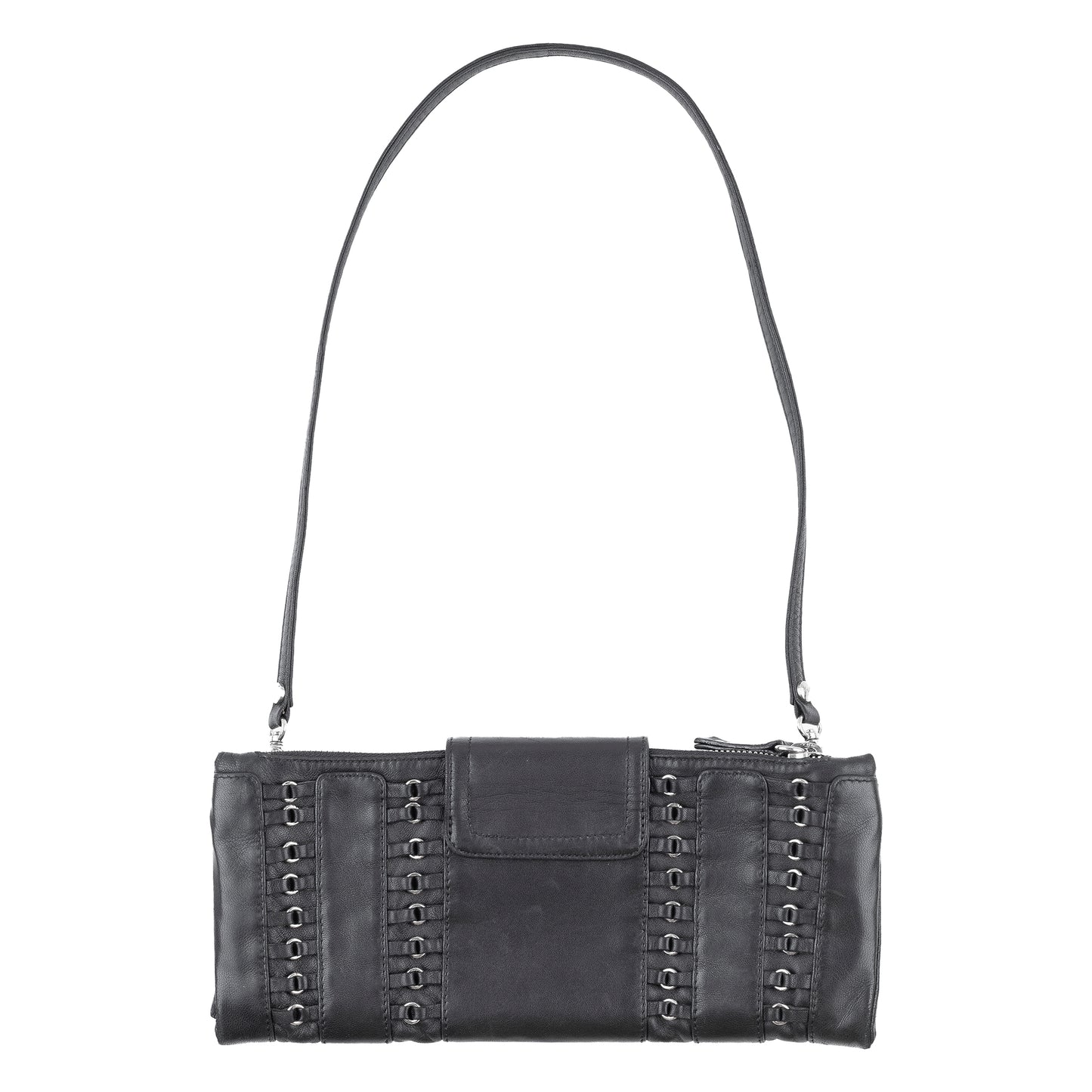 Giuseppe Zanotti Vintage Black Leather Baguette Bag