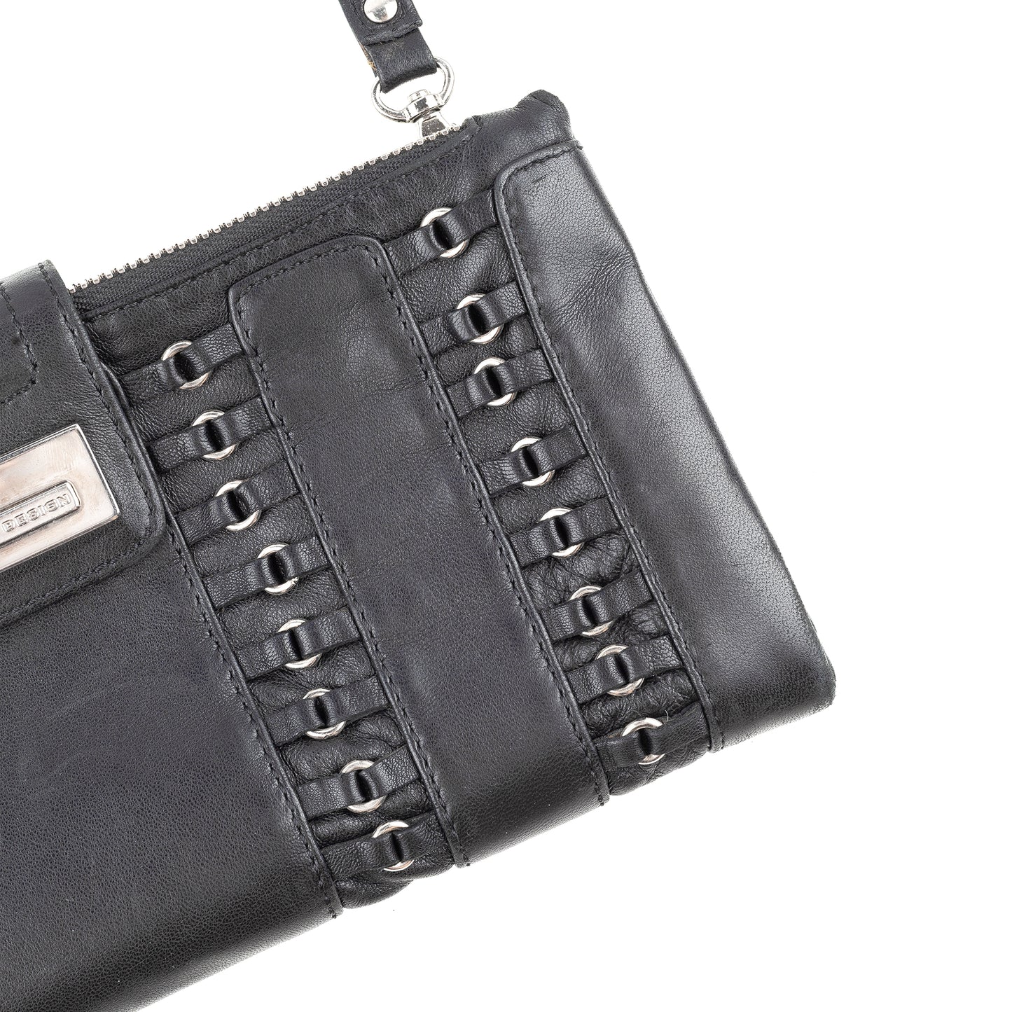 Giuseppe Zanotti Vintage Black Leather Baguette Bag