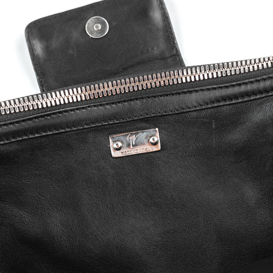 Giuseppe Zanotti Vintage Black Leather Baguette Bag