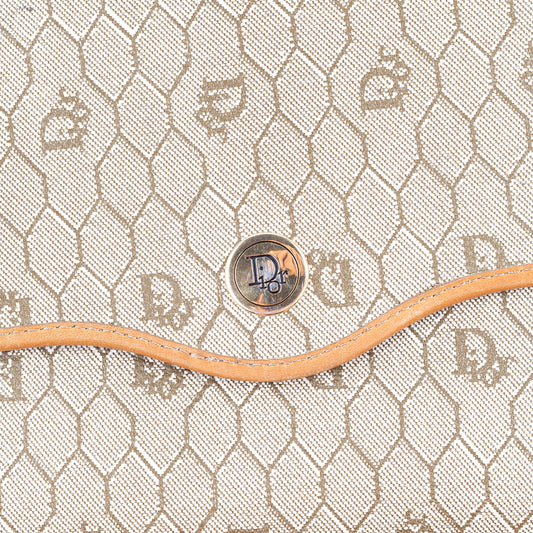 Christian Dior Vintage Monogram Light Brown Leather Crossbody Bag