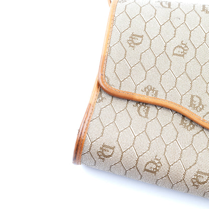 Christian Dior Vintage Monogram Light Brown Leather Crossbody Bag
