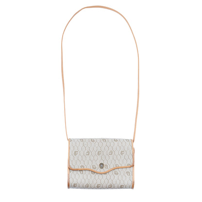 Christian Dior Vintage Monogram Light Brown Leather Crossbody Bag