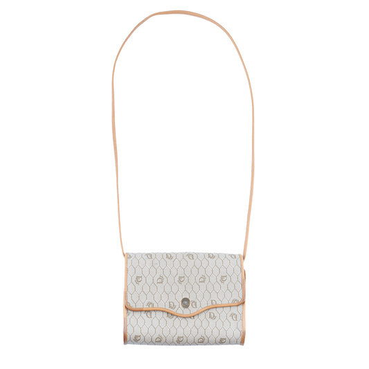 Christian Dior Vintage Monogram Light Brown Leather Crossbody Bag