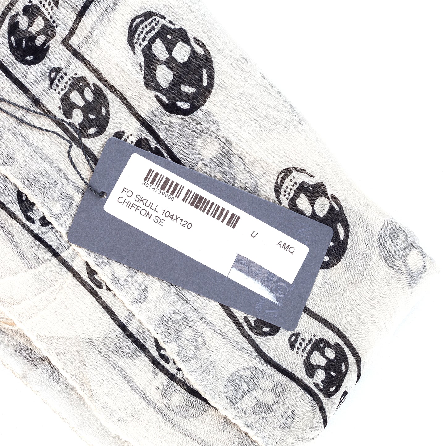Alexander McQueen Classic Silk Skull Scarf in Ivory/Black