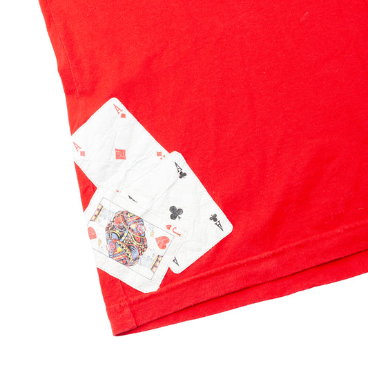 Rare Moschino Jeans Red Playing Cards Graphic T-Shirt
