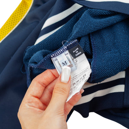 Dolce & Gabbana Blue Track Jacket with Yellow Mesh Stripes - Lakers Inspired