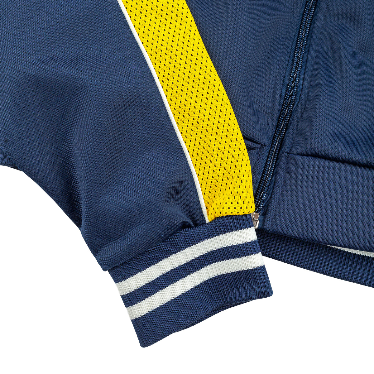 Dolce & Gabbana Blue Track Jacket with Yellow Mesh Stripes - Lakers Inspired
