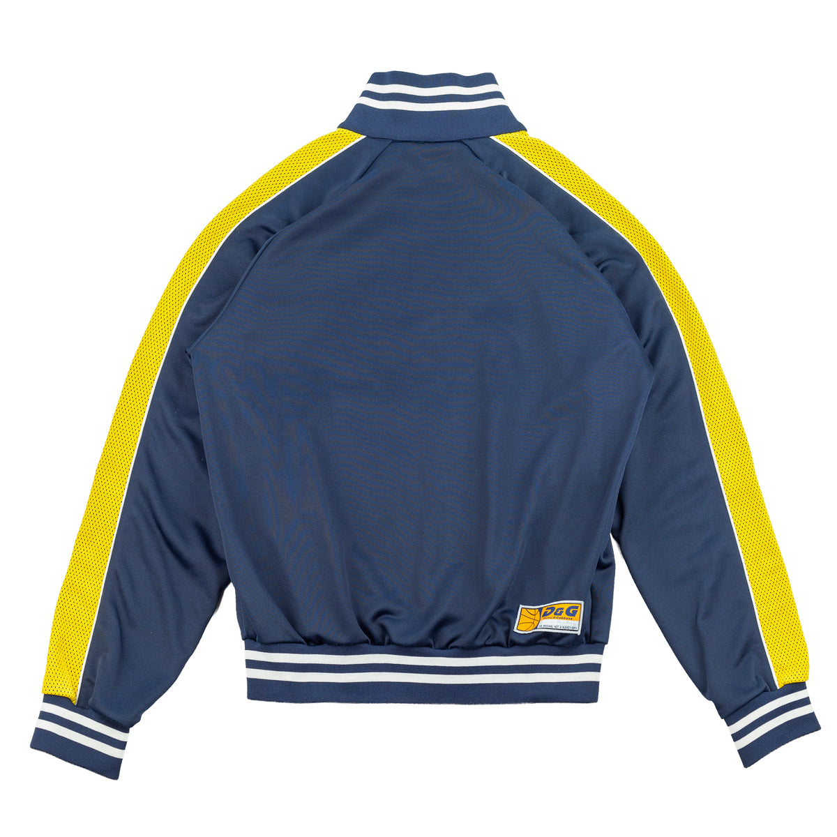 Dolce & Gabbana Blue Track Jacket with Yellow Mesh Stripes - Lakers Inspired