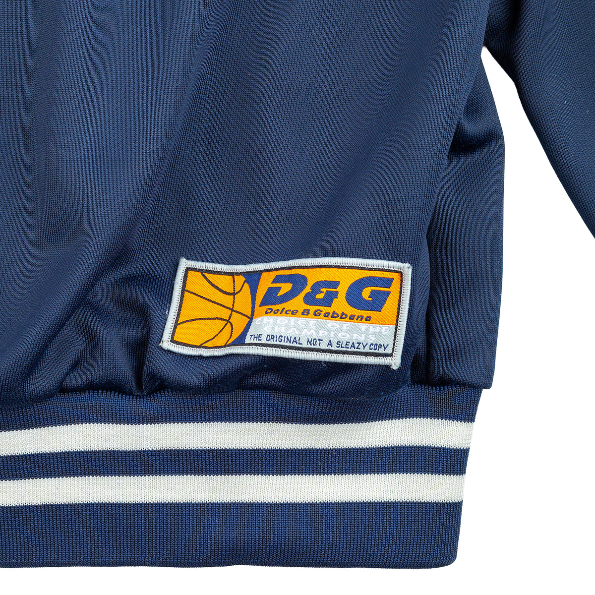 Dolce & Gabbana Blue Track Jacket with Yellow Mesh Stripes - Lakers Inspired