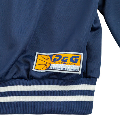 Dolce & Gabbana Blue Track Jacket with Yellow Mesh Stripes - Lakers Inspired