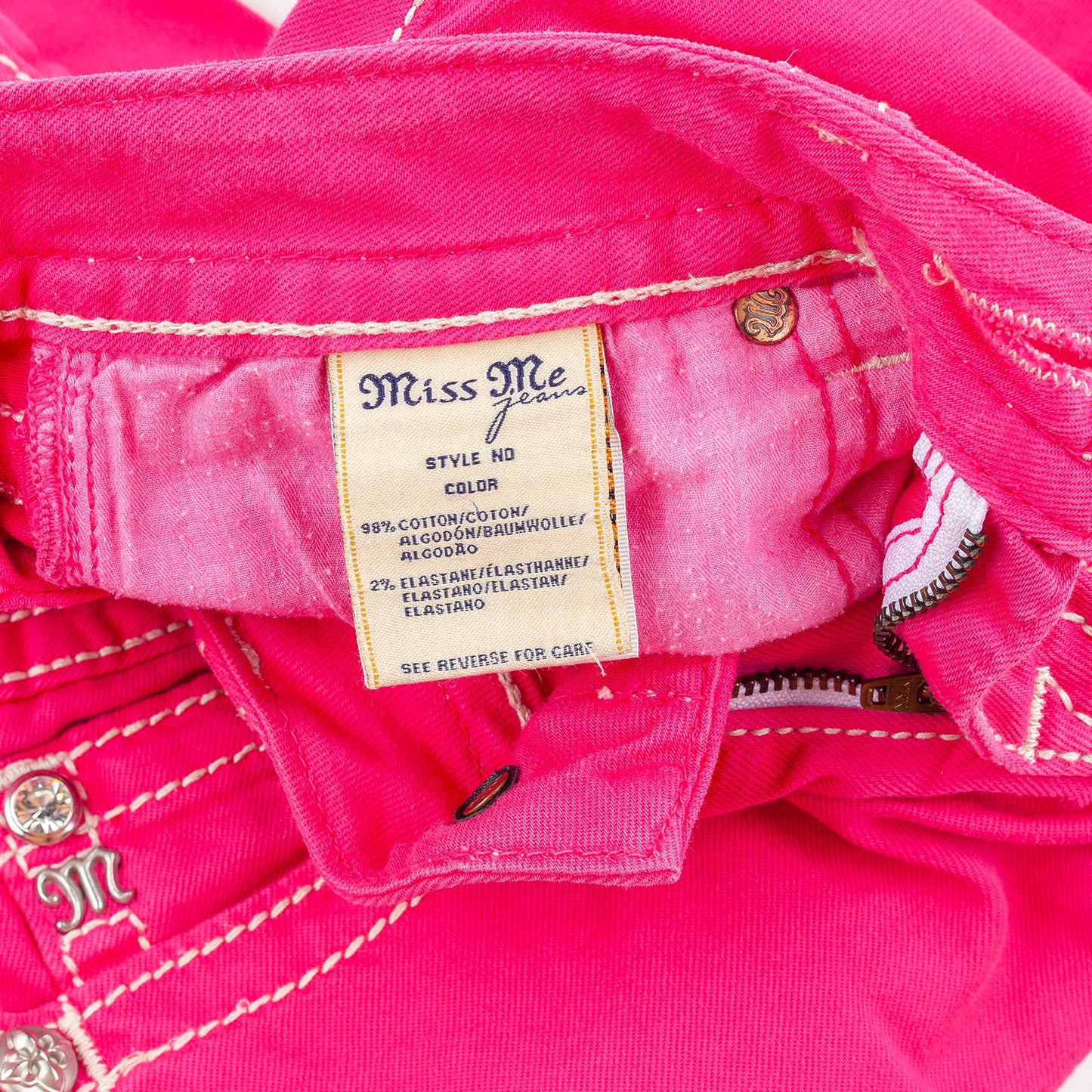 Miss Me Pink Cross Wing Embroidered Capri Jeans