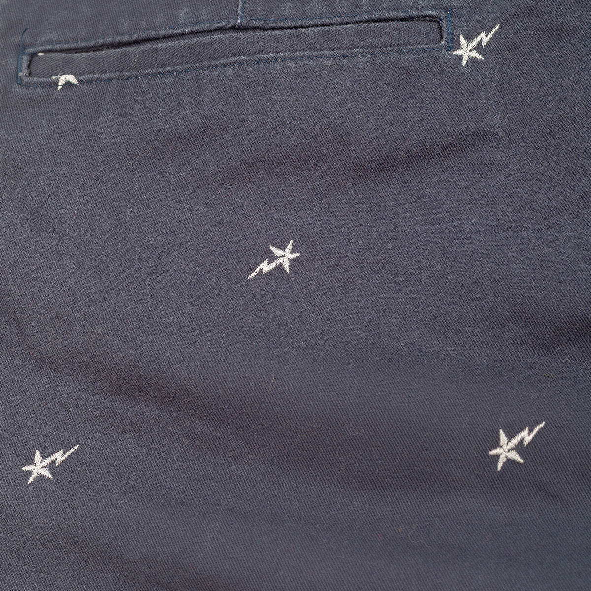 A Bathing Ape BAPE All-Over Star Embroidered Navy Mini Skirt