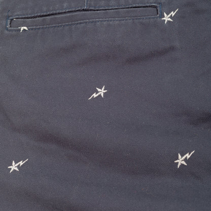 A Bathing Ape BAPE All-Over Star Embroidered Navy Mini Skirt