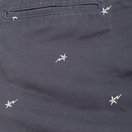 A Bathing Ape BAPE All-Over Star Embroidered Navy Mini Skirt