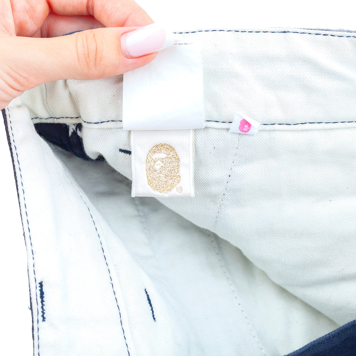 A Bathing Ape BAPE All-Over Star Embroidered Navy Mini Skirt