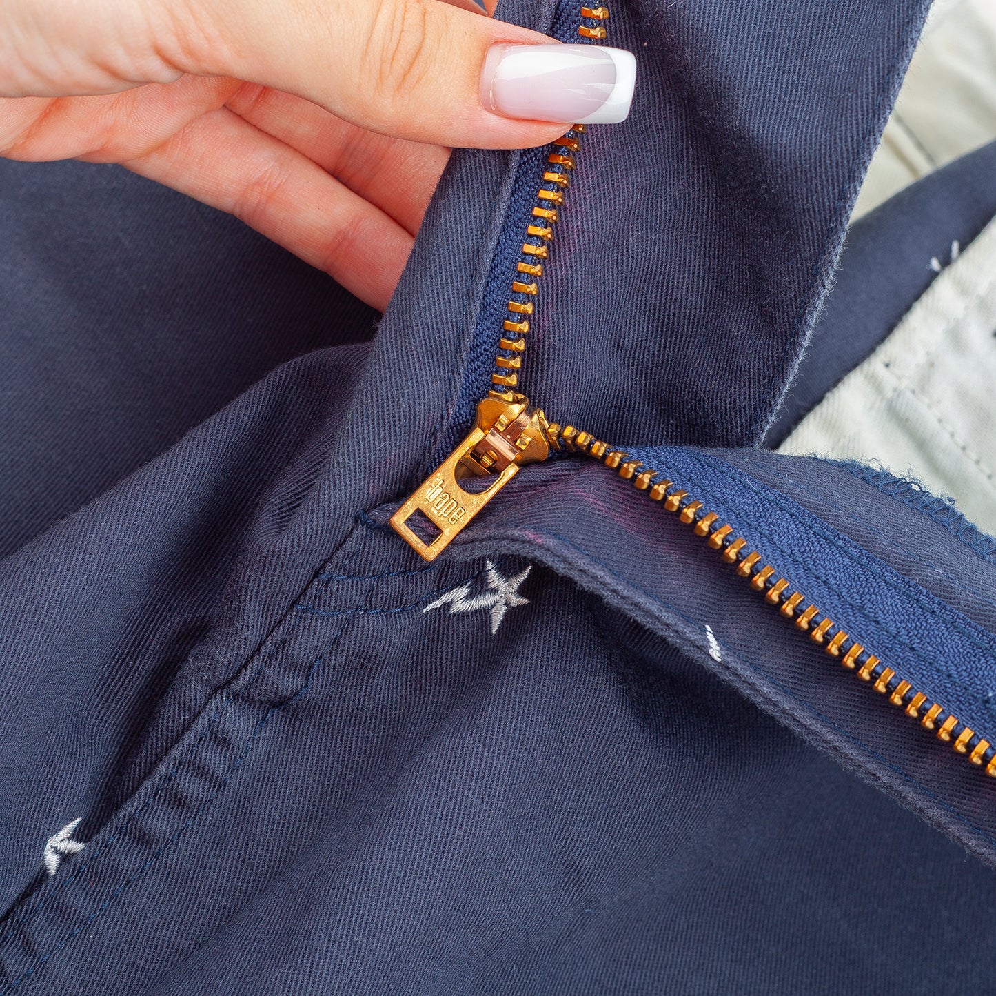 A Bathing Ape BAPE All-Over Star Embroidered Navy Mini Skirt