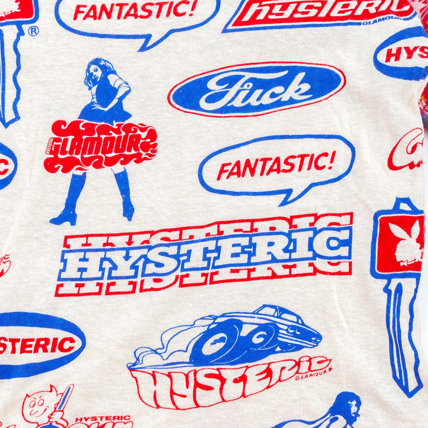 Hysteric Glamour All-Over Logo Print Raglan Long Sleeve Top