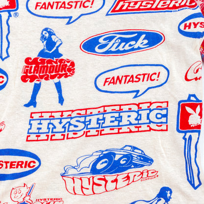 Hysteric Glamour All-Over Logo Print Raglan Long Sleeve Top