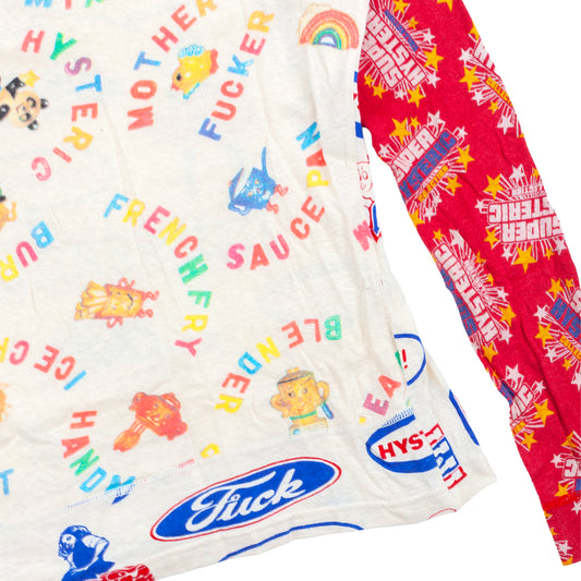 Hysteric Glamour All-Over Logo Print Raglan Long Sleeve Top