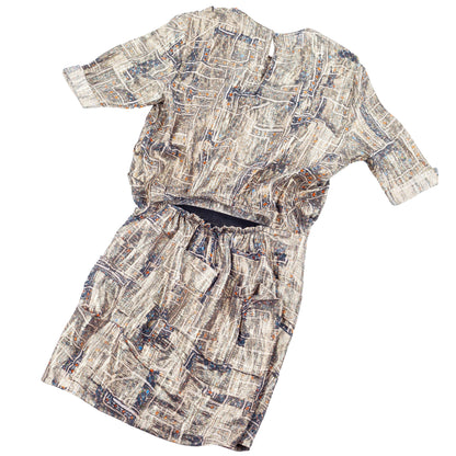 Isabel Marant pour H&M Metallic Silk Printed Cut-Out Dress