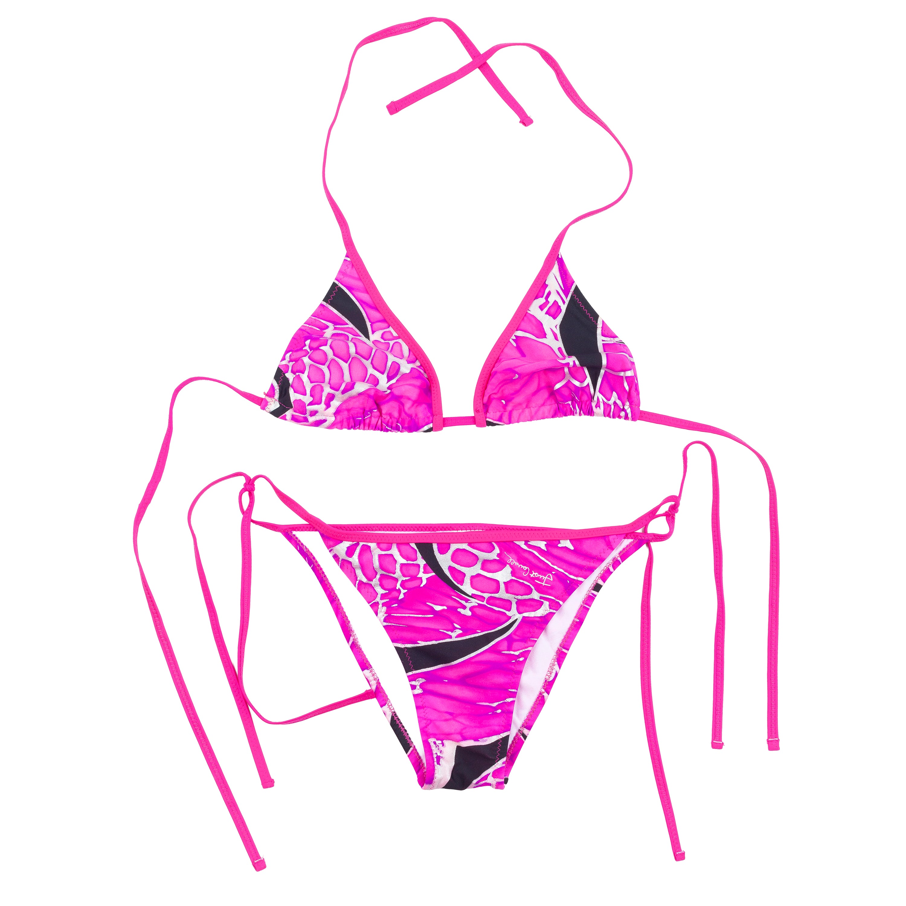 Just Cavalli Pink Giraffe Print String Bikini