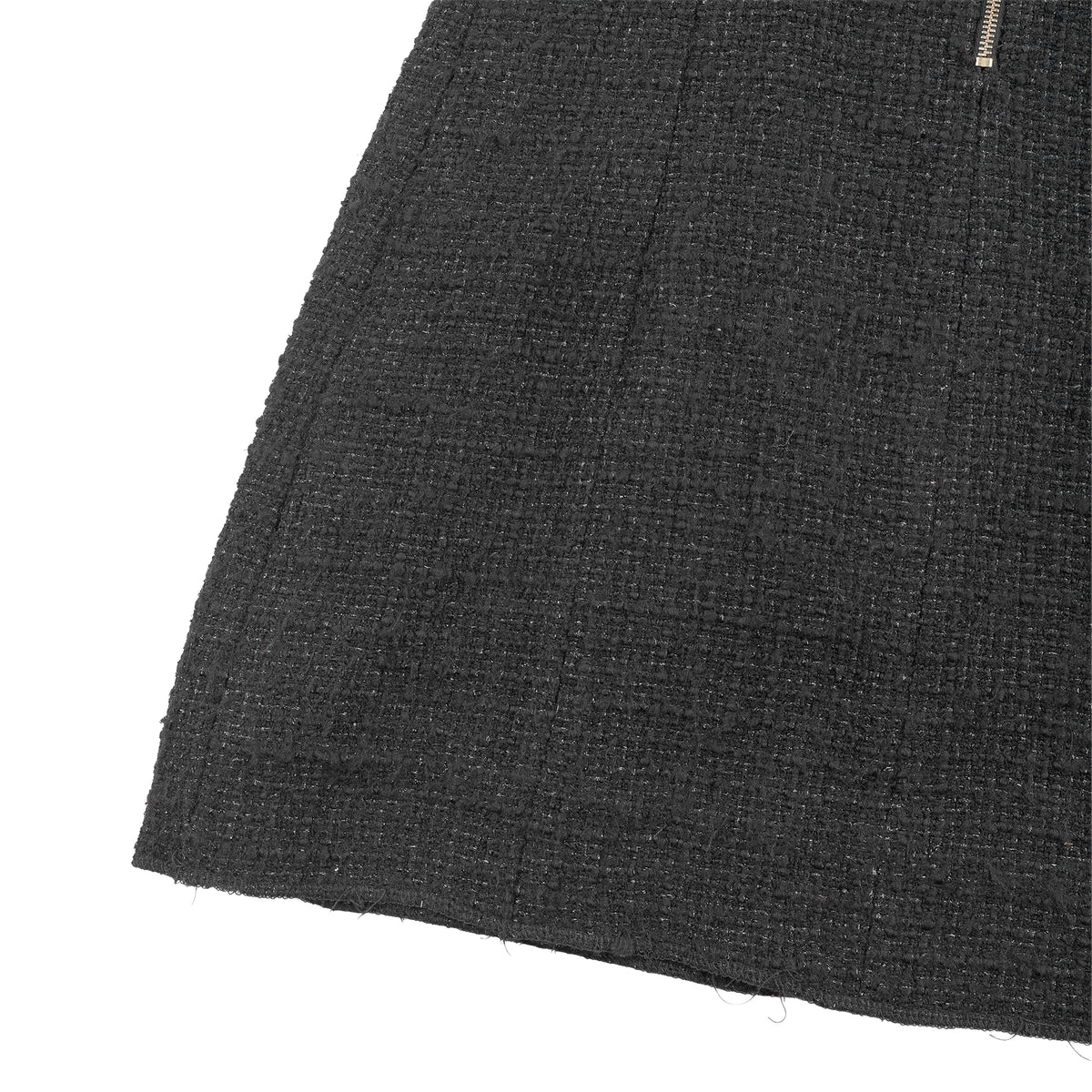 Balmain Black Tweed Gold Button Mini Dress