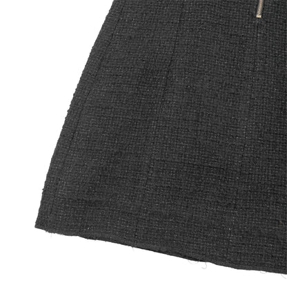 Balmain Black Tweed Gold Button Mini Dress