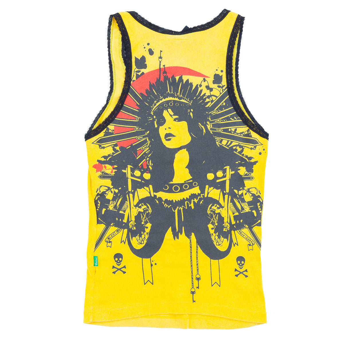 Colcci “Dirty Girl” Graphic Yellow Tank Top