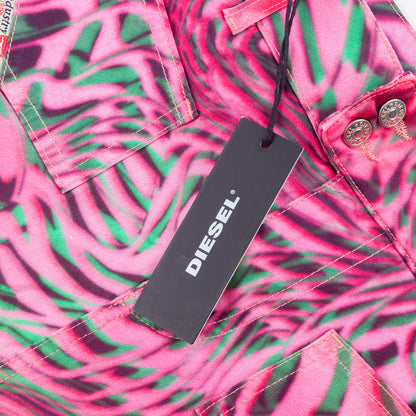 Diesel Industry Psychedelic Pink Swirl Print Mini Skirt