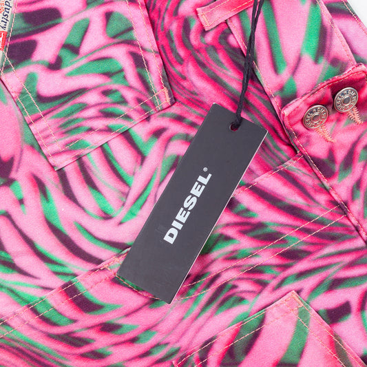 Diesel Industry Psychedelic Pink Swirl Print Mini Skirt