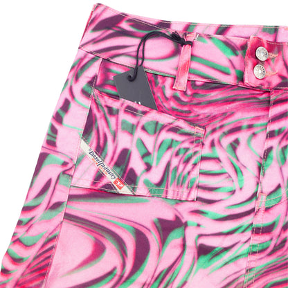 Diesel Industry Psychedelic Pink Swirl Print Mini Skirt