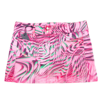 Diesel Industry Psychedelic Pink Swirl Print Mini Skirt