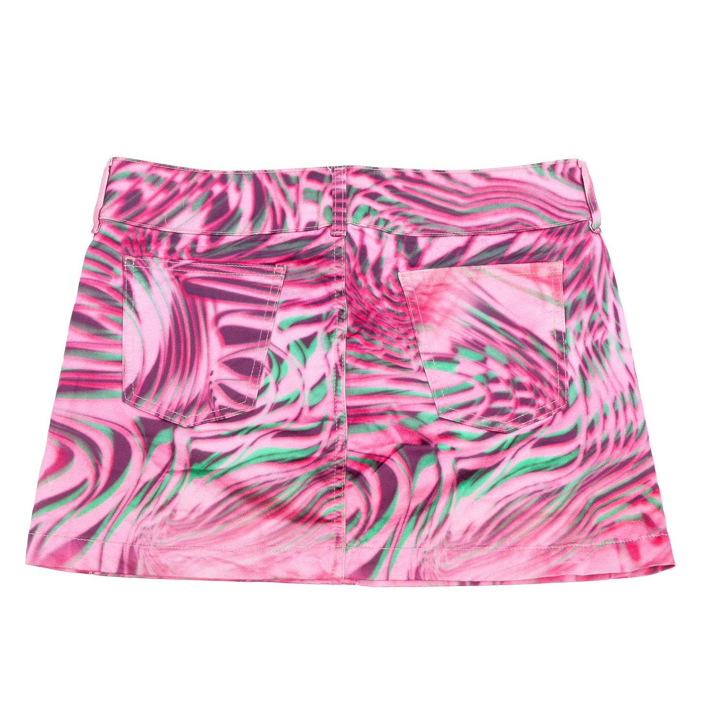 Diesel Industry Psychedelic Pink Swirl Print Mini Skirt