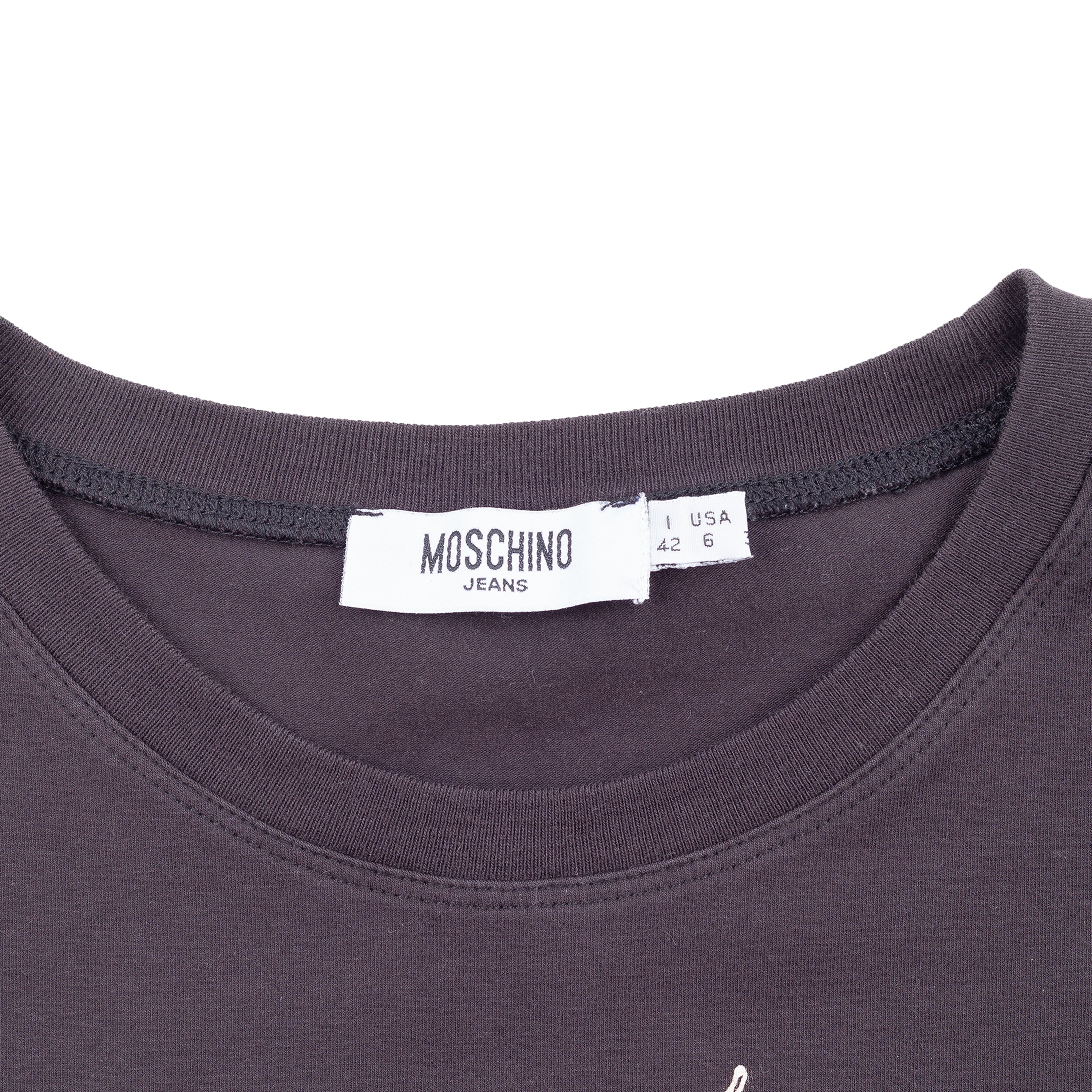 Moschino Jeans Ornamental Logo Graphic Brown T-Shirt