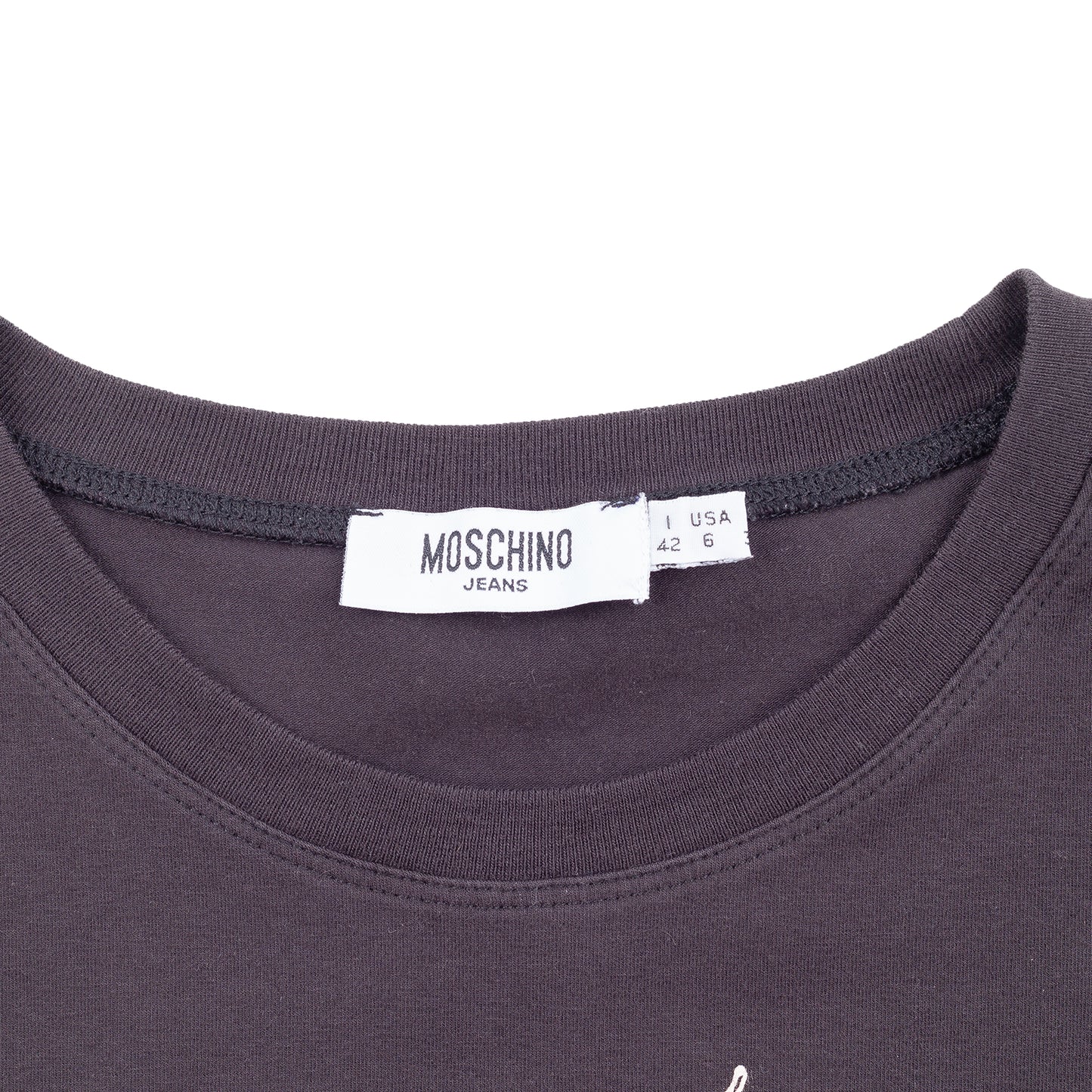 Moschino Jeans Ornamental Logo Graphic Brown T-Shirt