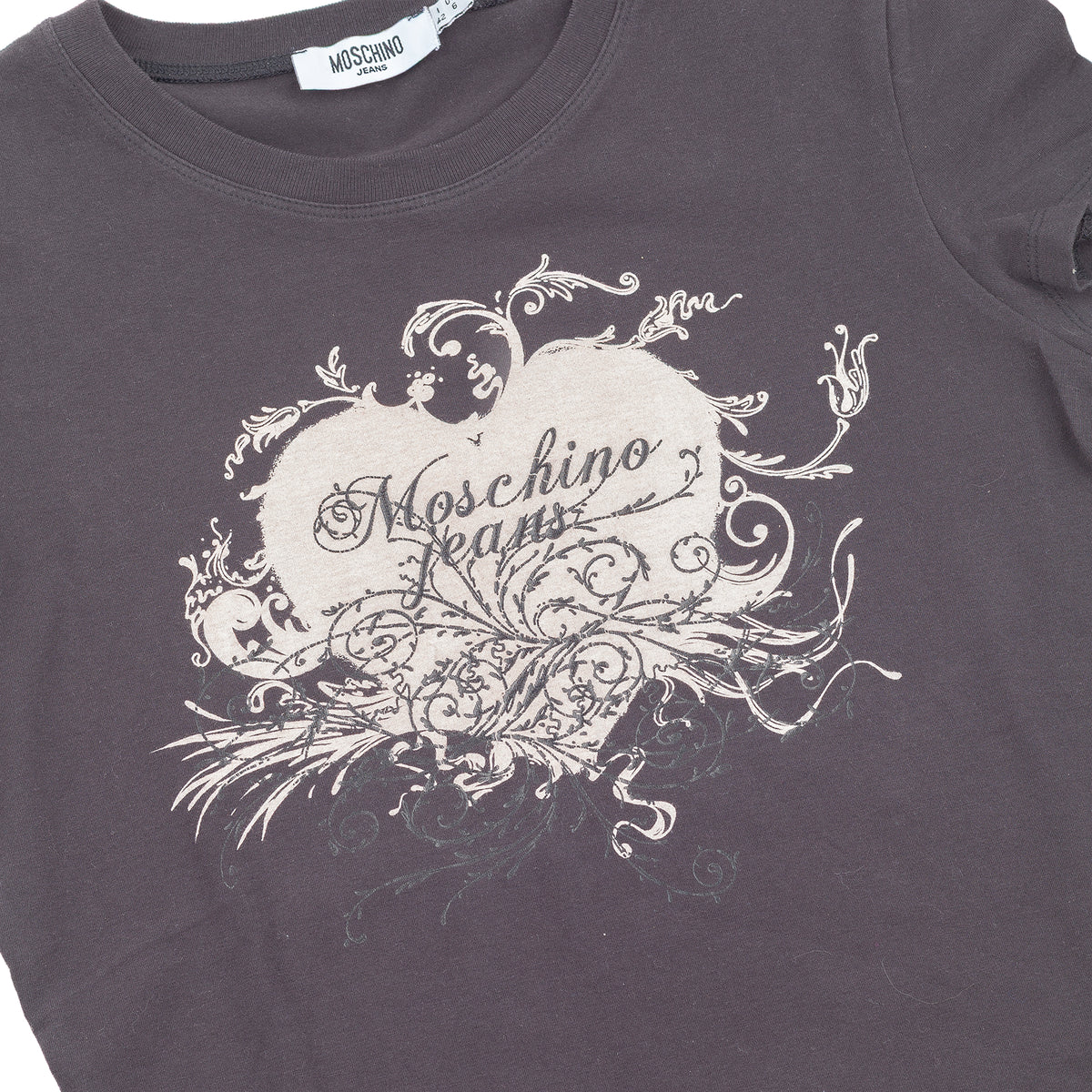 Moschino Jeans Ornamental Logo Graphic Brown T-Shirt