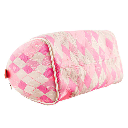 Vivienne Westwood Argyle Boston Pink and Beige Diamonds Vintage Hand Bag
