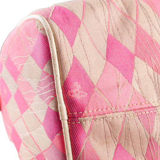 Vivienne Westwood Argyle Boston Pink and Beige Diamonds Vintage Hand Bag