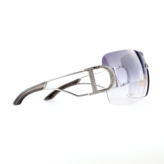 Dior DIORLY 1 Purple Gradient Vintage Shield Sunglasses