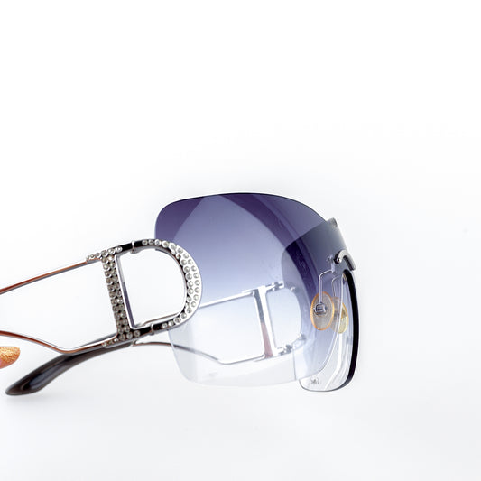 Dior DIORLY 1 Purple Gradient Vintage Shield Sunglasses