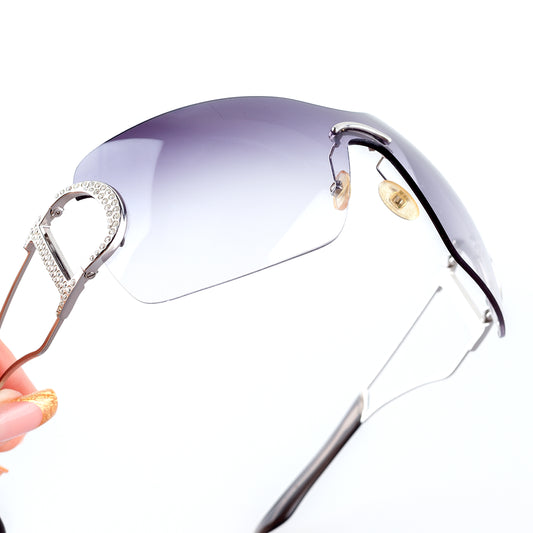 Dior DIORLY 1 Purple Gradient Vintage Shield Sunglasses